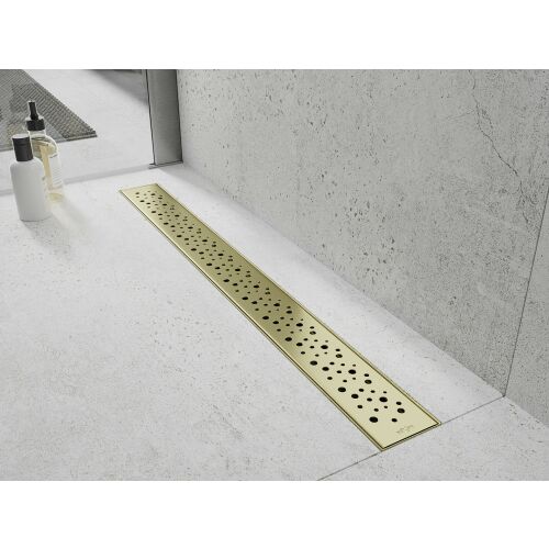 Mexen Flat M12 lineáris lefolyó 60 cm, arany kefélt - 1A21060-15 170363010 - Mexen