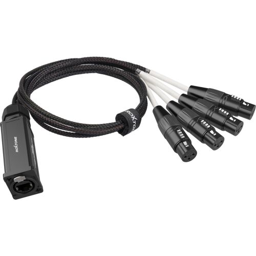 Roxtone PS4F DMX anya-RJ45 anya adapter átalakító professzionális audio és világítási rendszerekhez, több XLR csatlakozóval - XLR kábel