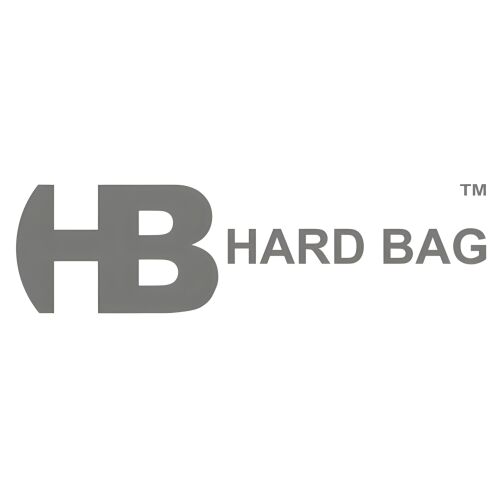 Hard Bag márka logója stilizált 'HB' betűkkel és 'HARD BAG' szöveggel szürke színben, fehér háttéren - Hangszer