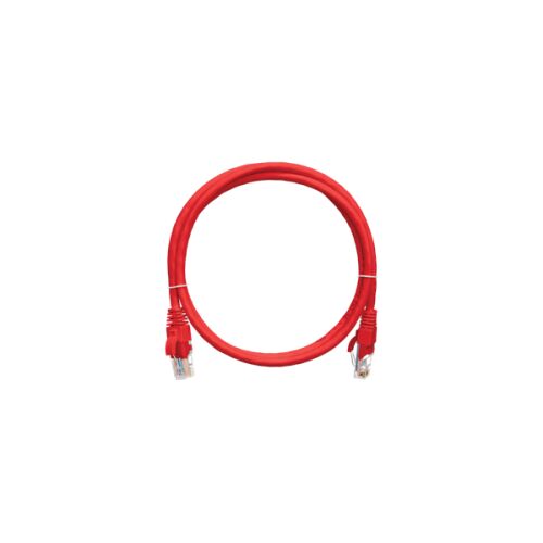 NIKOMAX S/FTP CAT6a LSZH piros patch kábel, 2m hosszú, RJ45 csatlakozókkal hálózati csatlakozáshoz - Patch kábel