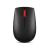 Felülnézeti kép a fekete Lenovo ThinkPad Essential Wireless Compact Mouse egérről, piros görgővel, ideális mindennapi használatra