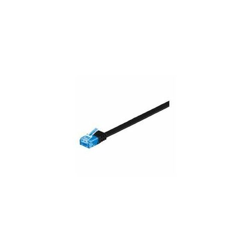 MicroConnect U/UTP CAT6A 1M fekete lapos hálózati kábel kék RJ45 csatlakozóval, 4x2xAWG 30/7 CU - UTP kábel