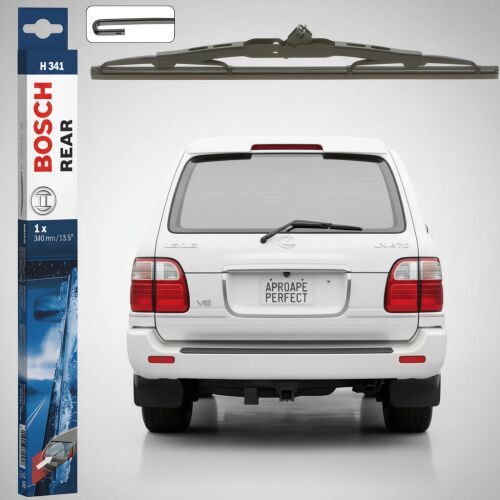 Bosch Twin H341 hátsó ablaktörlő lapát Lexus LX UZJ100 SUV-hoz, termék csomagolásban és járműre szerelve. - ‪Ablaktörlő lapát