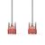 Részletes nézet a Nedis CCGL85230GY30 UTP Cat6 patch kábel RJ45 csatlakozóinak aranyozott érintkezőiről