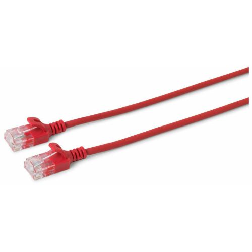 MicroConnect U/UTP CAT6A Slim 0.25M piros hálózati kábel, árnyékolatlan LSZH 4x2xAWG 28 CU, OD: 3.6mm - UTP kábel