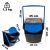 EcoBox 1 kék hulladékválogató kuka, 25L, méret- és súlyinformációkkal (1,3 kg, 26x35x37 cm)