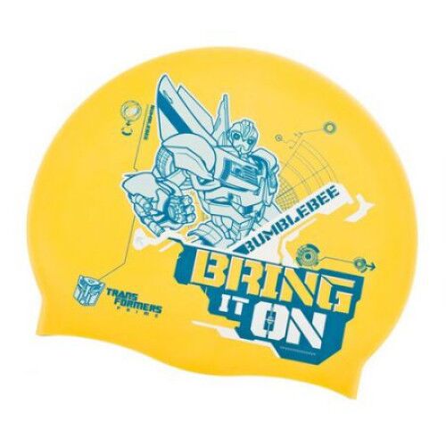 TRANSFORMERS PRIME sárga szilikon úszósapka Bumblebee grafikával gyerekeknek, tartós és klórálló - Úszás