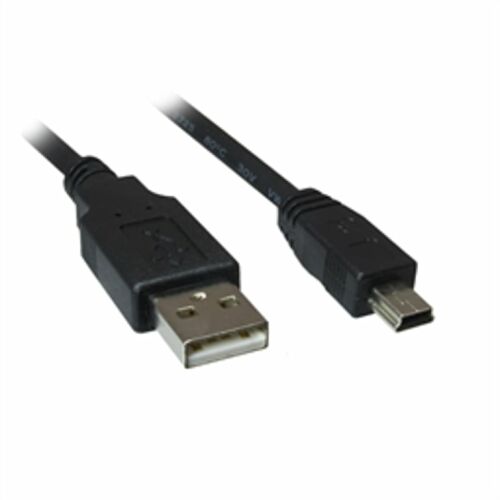 Kábel USB 2.0, USB-A Stecker > Mini-USB Stecker (fekete, 0,5 méter, dupla zárt) 170638361 - Adatkábel