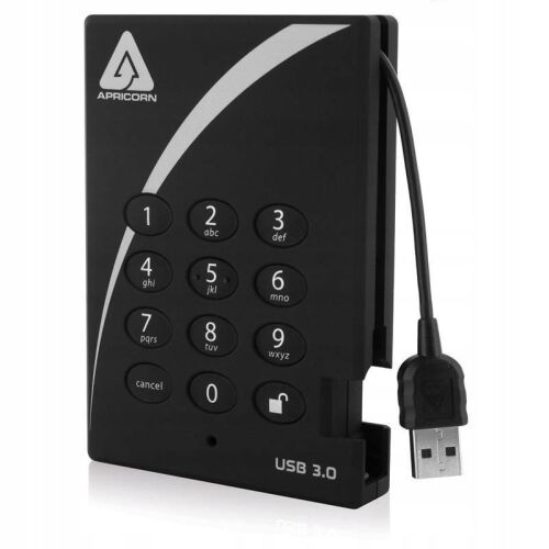 Apricorn Padlock A25-3PL256-500 500GB biztonságos USB 3.0 külső HDD billentyűzettel és 256 bites AES titkosítással - Külső merevlemez