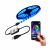 Okos bluetooth LED szalag mobiltelefonos távirányítással - TV háttérvilágítás - 5 méter (BBV) - Kék okos LED szalag tekercsen USB vezérlővel és egy kéz, amely okostelefont tart a színválasztó alkalmazással