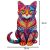 Kruzzel színes cica fa puzzle, összeállítva, 38x24cm méretekkel