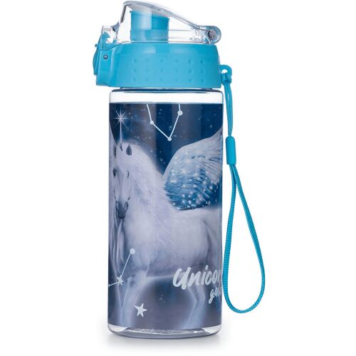 Pegazus OXY Click 500 ml BPA-mentes kék kulacs unikornis és csillagkép mintával - Kulacs