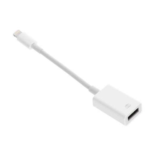 Fehér 20 cm-es USB aljzat - lightning OTG adatátviteli adapter kábel iPhone/iPad csatlakoztatáshoz - Lightning átalakító