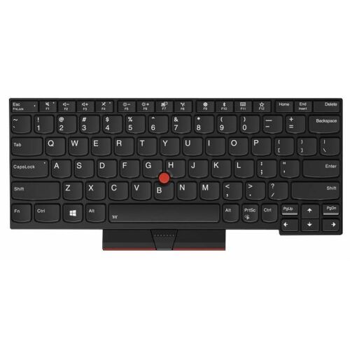 Lenovo ThinkPad 01YP091 fekete laptop billentyűzet piros TrackPoint-tal, felülről nézve - Laptop billentyűzet