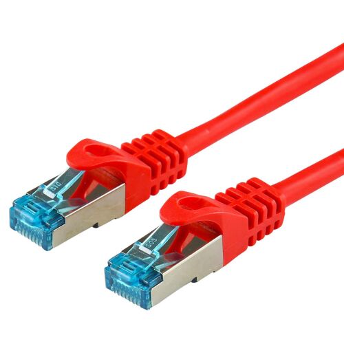 Professzionális piros SF/UTP Cat5E patch kábel 0,3M, TCR55SS003R, árnyékolt RJ45 csatlakozókkal - UTP kábel