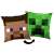 Minecraft Steve and Creeper reversible pillow, 40x40 cm