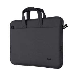 Torba na laptopa Trust Bologna Slim Eco 16 cali w kolorze czarnym, widok z boku - Trust