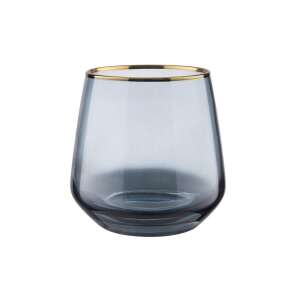 TOUCH OF GOLD szürke vizespohár arany szegéllyel, 345 ml - Pohár