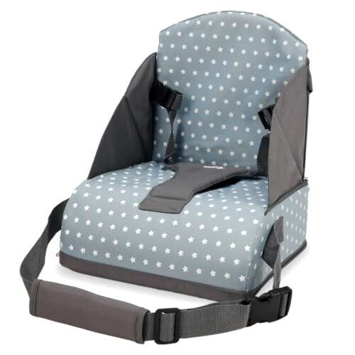 Asalvo Go Anywhere travel highchair for babies, grey with white stars, 6-36 months, 15 kg