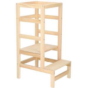 Vidám Konyhai Segítőlépcső - Fenyőfa - 90 cm