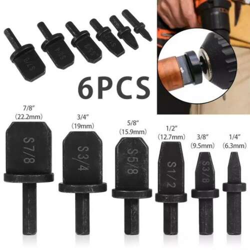 6 darabos rézcső tágító szerszám fúrófej készlet méretekkel