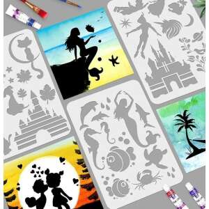 Sziluett festősablon, stencil (16 db) 73712476 - Rajzsablon