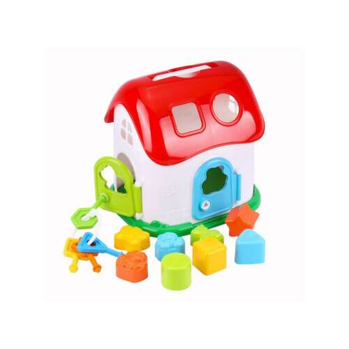 Formaegyeztetős házikó kulccsal shape sorting toy with key