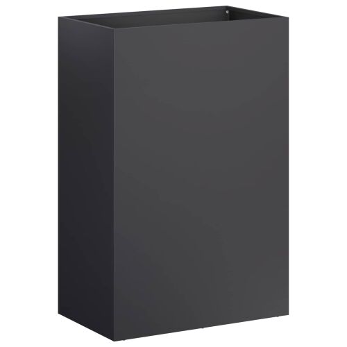 vidaXL fekete hidegen hengerelt acél virágtartó 40x30x75 cm, 3/4 nézet fehér háttéren - Virágláda