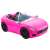 Szögletes nézet a Barbie autóról (2022), rózsaszín kabrió játékautó