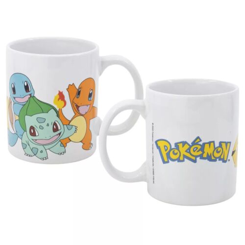 Két Pokémon Dancers kerámia bögre, az egyiken Squirtle, Bulbasaur és Charmander, a másikon a Pokémon logó látható, 325 ml - Bögre