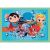 DC Super Hero Mini-mates Clementoni 4 az 1-ben puzzle Superman, Batman, Cyborg, Flash és Aquaman karakterekkel, akik áttörnek egy falon, rajzfilm stílusban
