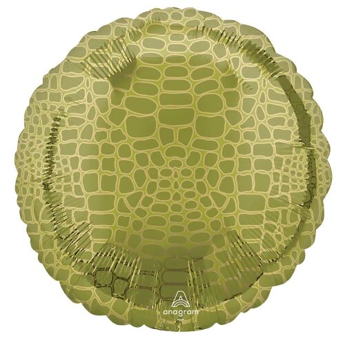 Aligátor mintás Wild fólia lufi 43 cm, zöld fólia lufi aligátor bőr mintával dzsungel témájú partikra és születésnapokra, Anagram márka - Otthon és kert