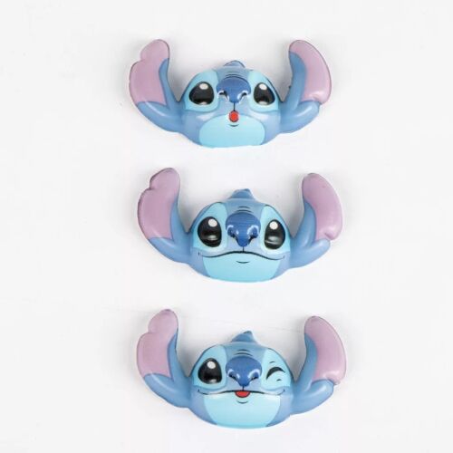 Disney Lilo és Stitch arc dekor matrica szett három különböző arckifejezéssel, szögből nézve, fehér háttérrel, csomagolás nélkül - Játék