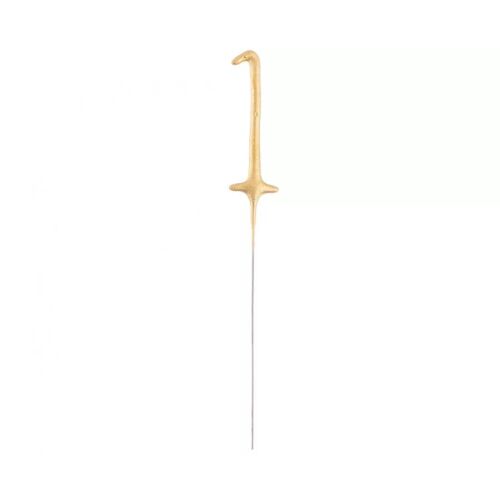 Arany Gold 1-es csillagszóró 17 cm, arany színű egyes számú csillagszóró születésnapokra és ünnepekre, fehér háttéren elszigetelve - Otthon és kert