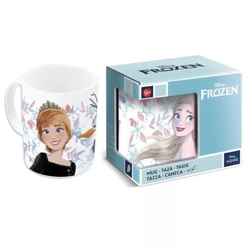 Disney Jégvarázs Snowy Tale porcelán bögre Anna hercegnővel és Olaffal a díszdoboz mellett Elzával, 325 ml - Bögre