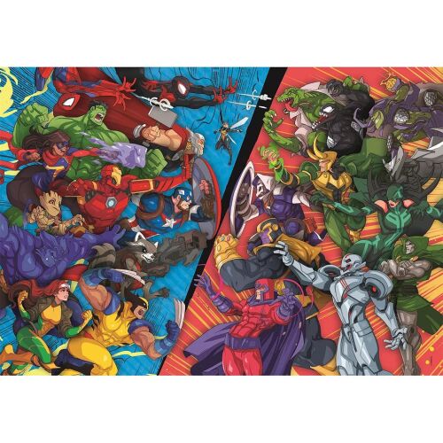 Marvel VS Villains 104 darabos Clementoni puzzle, szuperhősök és gonosztevők harcát ábrázoló, élénk képregény stílusú kép - Játék