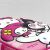 Közelkép a rózsaszín Hello Kitty Kawaii Cuties 3D hátizsák mintájáról, Hello Kitty, My Melody, Kuromi és Cinnamoroll karakterekkel