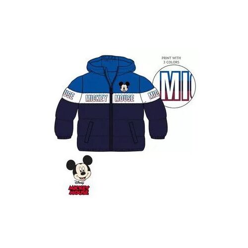 Disney Mickey Classic Blue baba bélelt kabát 12 hónapos babáknak, kék-fehér kivitelben, Mickey egér figurával és logóval 