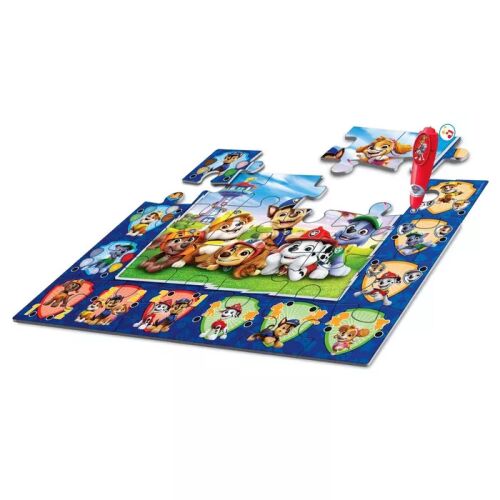 Részben összeállított Clementoni Mancs Őrjárat Team interaktív 24 db-os puzzle elektronikus tollal és Chase, Marshall, Skye, Rubble karakterekkel. - Interaktív gyerek játék