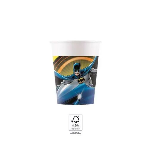 Batman Rogue Rage 200 ml-es FSC tanúsítvánnyal rendelkező papír pohár Batman motoron ülve, ideális gyermek születésnapi partikra és szuperhős témájú rendezvényekre - Eldobható pohár