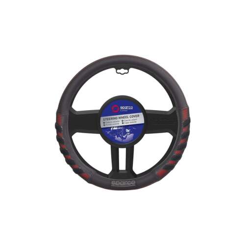 Sparco kormányhuzat, fekete-piros PVC, jobb fogásért és könnyebb vezetésért