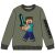 Lapos illusztráció a zöld Minecraft Pixel Sword gyerek pulóverről Steve-vel és logóval, 6 év / 116 cm