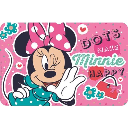 Disney Minnie Happy Dots tányéralátét 43x28 cm Minnie egér karakterrel rózsaszín pöttyös háttérrel - Tányéralátét