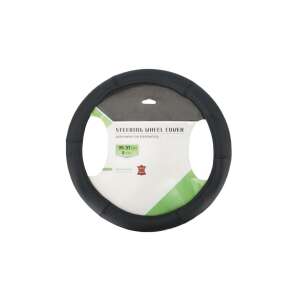 Kormányvédő, fekete, valódi bőr, 35-37cm 46738986 - Autós kormányhuzat