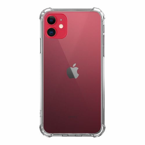 iShield Clear Ütésálló tok iPhone 11-hez - átlátszó, szilikon, Anti-Drop sarkok, műanyag hátlap