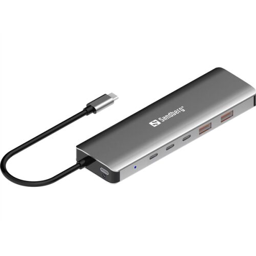 Sandberg 136-79 USB-C hub, 5× USB-C, 2× USB-A, 10 Gbit/s, 100 W PD USB-elosztó 171232701 - Sandberg