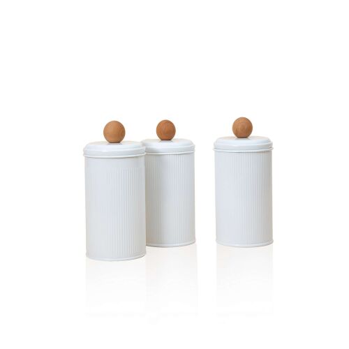 Hermia Storage Box Set (3 Pieces) White STP0010 171243921 - Konyhai tárolóedény