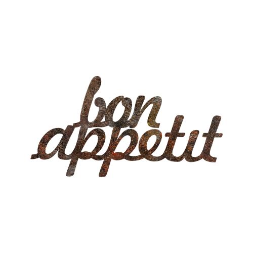Wallity Dekoratív Fém Fali Dísz Antikolt Rozsdás Bon Appetit 171248519 - Lakásdekoráció