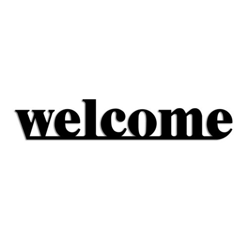 Wallity Dekoratív Fém Fali Kiegészítő Fekete Welcome 171248625 - Lakásdekoráció