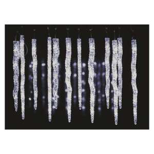 LED icicle lights, 12 icicles, 3.6m, cool white, outdoor and indoor use, Emos - Christmas